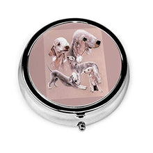 Bedlington Terrier - Mini portapillole in metallo rotondo per borsa da viaggio