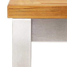 Tavolo da Bar 120x60x105 cm in Legno Teak e Acciaio Inox