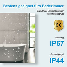 Heilmetz Specchio da bagno a LED con illuminazione, luce bianca calda, specchio da parete (Stile C, 50x70cm)