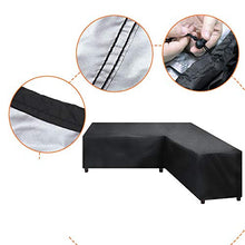 MLXIUXIU Copertura per mobili da esterni, impermeabile, a forma di L, per divano da giardino, a forma di L, 222 x 286 cm, copertura componibile per mobili a forma di V