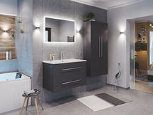 Set di mobili da bagno Firenze 90 (4 parti/B) antracite satinato e specchio LED
