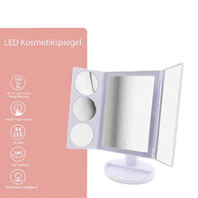 T24 Specchio cosmetico a LED con ingrandimento 10, 5 e 3 x, 34 luci LED con luce LED