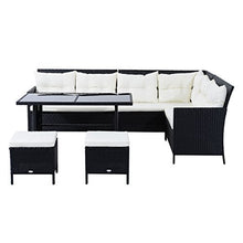 Outsunny Set Mobili Rattan da Esterno 6pz con Cuscini Giardino Nero