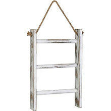 Moligh doll Portasciugamani da Appendere Un Parete Scala nel Legno Rustico Imbiancato da Appoggio Scala per Interni nel Stile Rustico Portasciugamani con Corda Regolabile