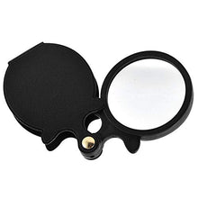 HelloCreate - Lente d'ingrandimento 10x, pieghevole, portatile, con borsa in pelle