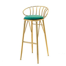 YS Sedia Sedia da Bar in Metallo, Sedia Dorata Cuscino in Flanella Home Breakfast Kitchen Counter Seat Adatto per Milk Tea Shop Coffee Shop,un ~ Verde