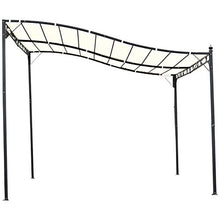 Outsunny Gazebo Pergola 3x3m da Esterno, Giardino o Terrazzo con Tenda Crema