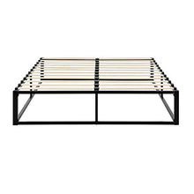 [en.casa] Letto in Metallo 180 x 200 cm con Rete a Doghe Acciaio Verniciato a Polvere Nero