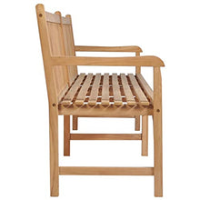 vidaXL Panca da Giardino con Cuscino Nero 240 cm in Massello di Teak