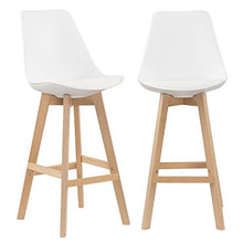Set di 2 sgabelli da bar scandinavo bianco