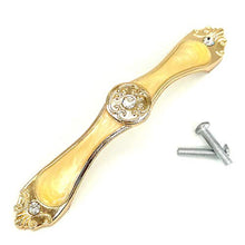 Jearls - Maniglia per mobiletto, 13,2 cm, per ante della cucina, credenza, camera da letto, cassettiera, cassetti, armadietti, regalo preferito, colore: giallo ambra, confezione da 5