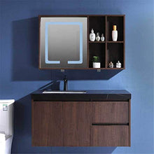 KCCCC Set di armadietto per Il Bagno Mobile da Bagno in Legno massello Combinato Semplice Marmo di Marmo Vanity Cabinet Specchio Intelligente Armadio di stoccaggio Moderno