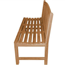Bari - Panchina da giardino in legno massiccio di teak, senza braccioli