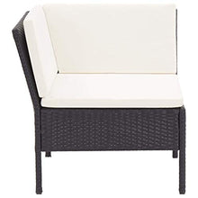 UnfadeMemory Set Divani da Giardino 6 pz con Cuscini in Polyrattan Nero