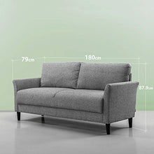 Zinus Divano Imbottito in Tessuto, Grigio Chiaro, 180x79x87cm