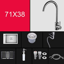ZHJING - Lavabo da cucina in acciaio inox, grande capacità, 25 x 43 x 19 cm, colore: Argento