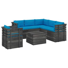 vidaXL Set Divani da Giardino su Pallet 7 pz con Cuscini Massello Pino