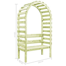 E E-NICES Pergolato con Panca 130x60x230 cm Legno di Pino Impregnato