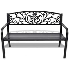 E E-NICES Panchina da Giardino 127 cm in Ghisa Nera