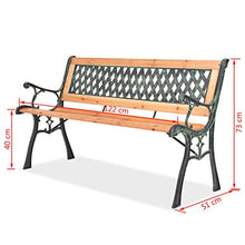 FAMIROSA Panchina da Giardino 122 cm in Legno-0262