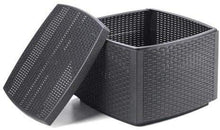 Salottino 4 Posti in plastica Simil Rattan per Esterno - Sal 001 (Antracite)