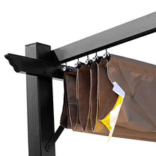 miozzi Pergola da Giardino 3X4m in Alluminio con Telo Scorrevole Nera e Beige