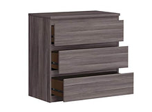Meubletmoi - Cassettiera con 3 cassetti, in legno cenere, colore: Marrone