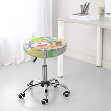 Doraemon - Coprisgabello rotondo per sedia da bar, lavabile, elastico, per sgabelli rotondi da 35,6 cm