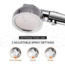 VIVIANE Rubinetto for Doccia, Soffione, Accessori for Il Bagno, Soffione for Doccia Ad Alta Pressione Cromo 3 Impostazione Varia con Interruttore di Pausa ON/off Risparmio Idrico Regolabile Spa di L