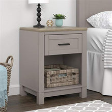 AMERIWOOD Comodino con 1 cassetto, MDF Laminato e truciolato, Grigio, 49.53 x 40.005 x 64.135 cm