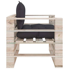 FAMIROSA Divano da Giardino in Pallet Cuscini Antracite in Legno di Pino