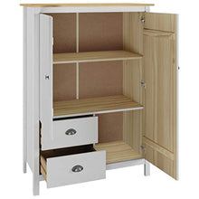 Ausla Garde-Guardaroba con 2 cassetti e 3 ripiani, 99 x 45 x 137 cm, bianco e marrone miele