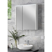 Fackelmann Armadietto a due ante con illuminazione a LED, 60 cm, bianco opaco