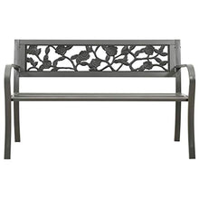 FAMIROSA Panchina da Giardino 125 cm in Acciaio Grigia-2038