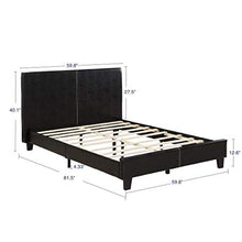 L.W.S Mobili per Camera da Letto Supporto per Letti a Doppia Piattaforma Imbottita in Ecopelle in Ecopelle