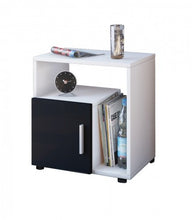 VCM - Comodino Hewilo, 55 x 50 x 30 cm, colore: Bianco/Nero