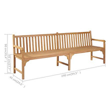 vidaXL Panca da Giardino con Cuscino Crema 240 cm in Massello di Teak