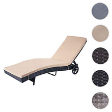 Mendler Lettino Regolabile da Esterno HWC-D80 polyrattan Antracite con Cuscino Beige