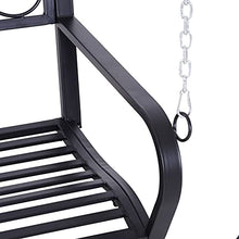 Outsunny Dondolo 2 Persone Design Classico Catene Incluse da Giardino Acciaio 132 x 63 x 58 cm Nero