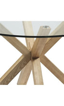 CAMINO A CASA - Tavolo rotondo in vetro e legno, 120 cm