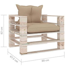 vidaXL Divano da Giardino in Pallet con Cuscini Beige in Legno di Pino