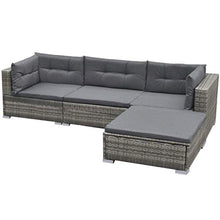 vidaXL Set Divani da Giardino Modulare 12 pz Polyrattan Grigio Sofa Esterni
