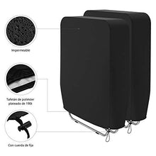 Fodera per sedia reclinabile pieghevole per esterni Copertura per mobili da Giardino in tessuto Oxford impermeabile antivento nero Copertura per lettini prendisole con custodia 93 x 82 cm (2 Pezzi)