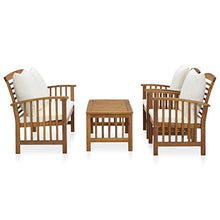 FAMIROSA Set Divani da Giardino 4 pz con Cuscini in Massello di Acacia-7975