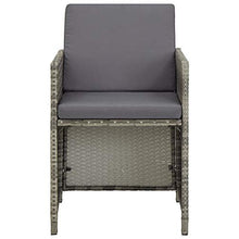 FAMIROSA Sedie da Giardino 2 pz con Cuscini in Polyrattan Grigio-1907