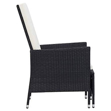 FAMIROSA Set Divani da Giardino 3 pz con Cuscini in Polyrattan Nero-9371