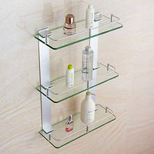 M-JJZX Ripiani Bagno 3-Tier, Mensola Portaoggetti per Vasca da Bagno Doccia Caddy, Mensola in Vetro Temperato per Bagno (Size : 30cm)