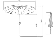 SORARA Shanghai Parasole da Giardino, Rosso, ø 260 cm (2,6m)