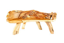Windalf - Panca da salotto con delfini, 157 cm, in legno di radice