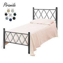 SomnusSana Letto in Ferro Battuto Moderno Singolo PIRAMIDE - Made in Italy Vari colori da cm 80x190 Artigianale (Verde Anticato)